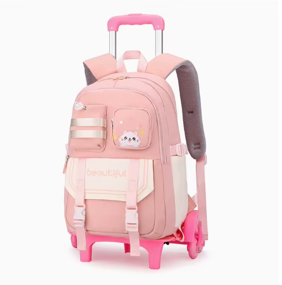 Foldable Rolling Luggage Bag - Mochila escolar com rodinhas para crianças,