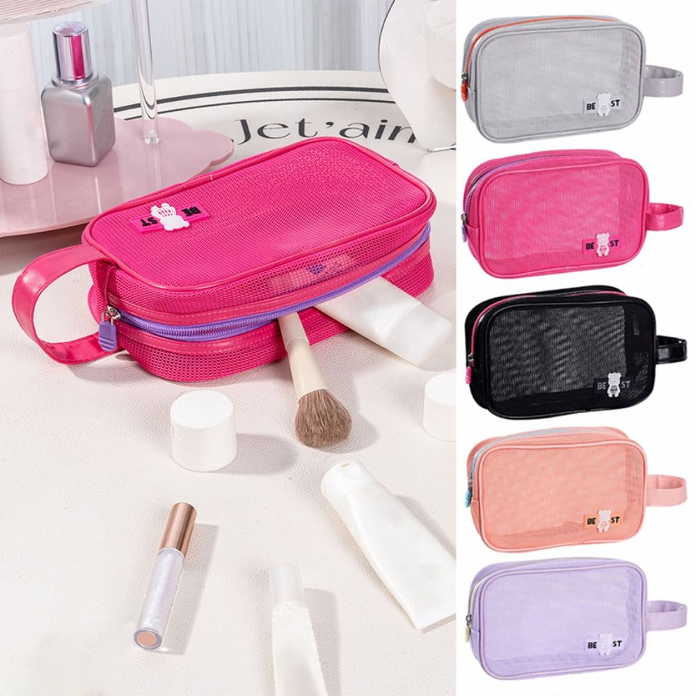 Bolsa de maquiagem de malha re - Cosmetic Bags avaliação e preço
