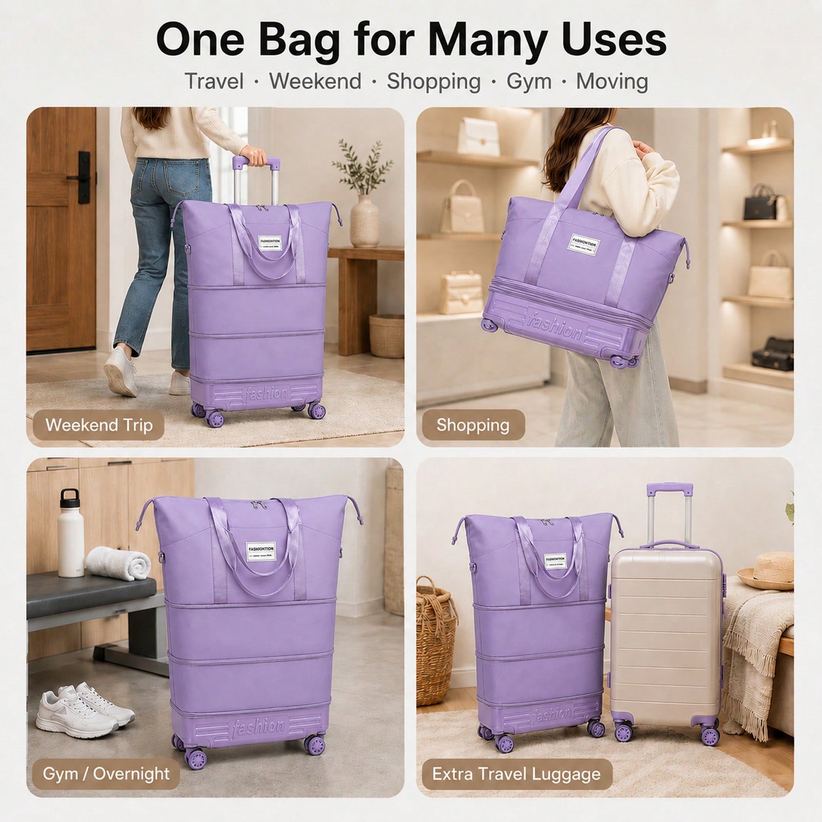 Mala de viagem expansível com  - Foldable Rolling Luggage Bag avaliação e preço