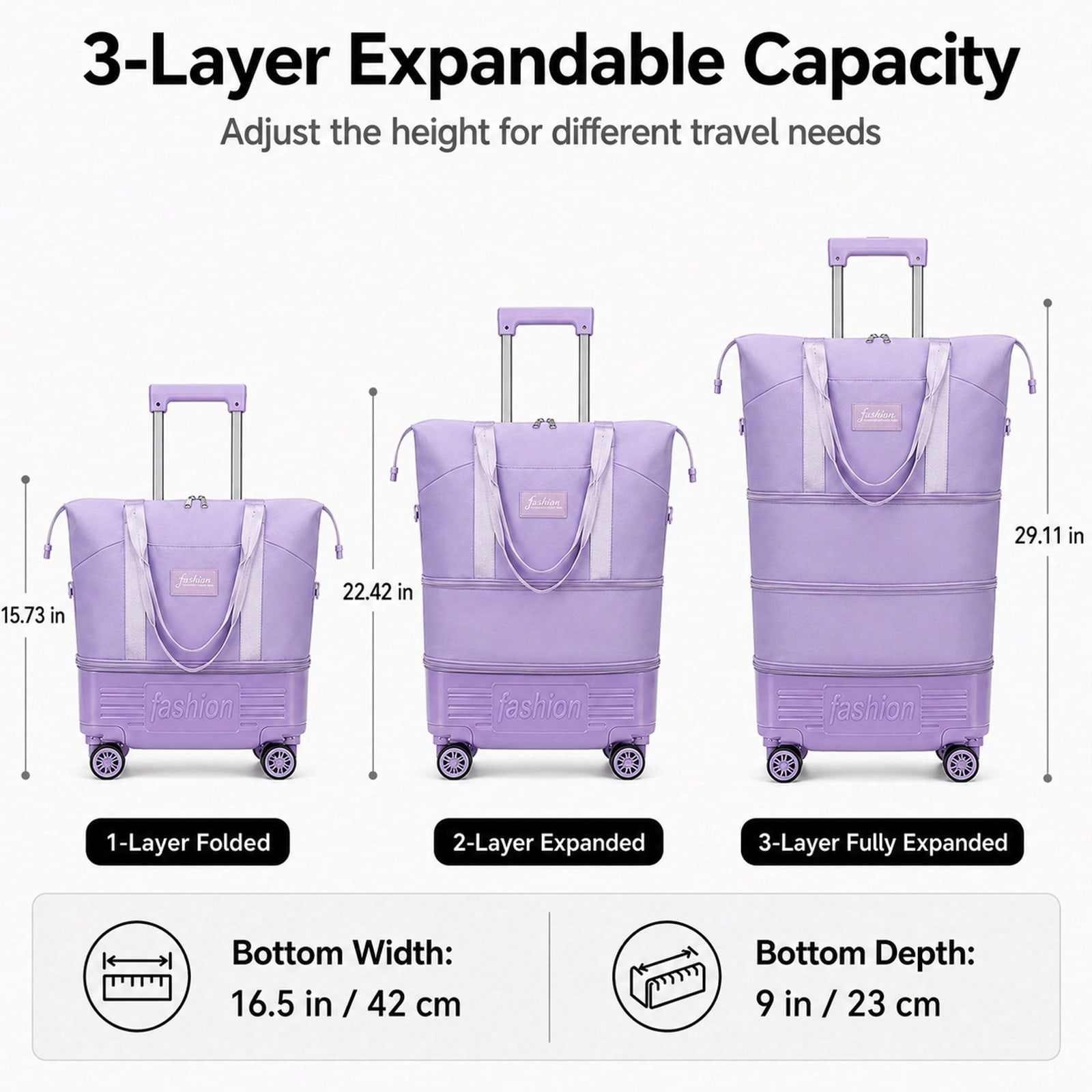 Mala de viagem expansível com  - Foldable Rolling Luggage Bag avaliação e preço